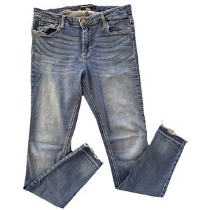 Prosperity Jeans Women 31 Skinny Stretch Medium Wash Raw Hem Frayed Denim